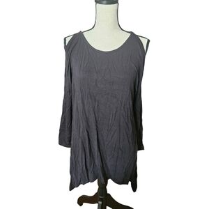Cato Dark Gray Cold Shoulder Top